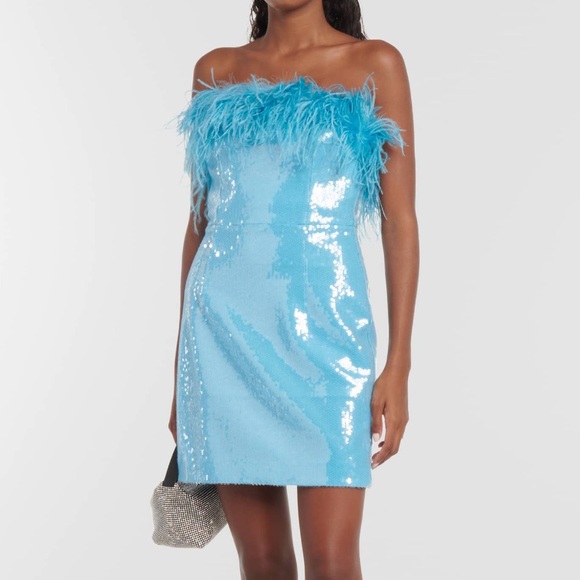 Rebecca Vallance Nicolette feather-trimmed sequined minidress - Picture 3 of 5
